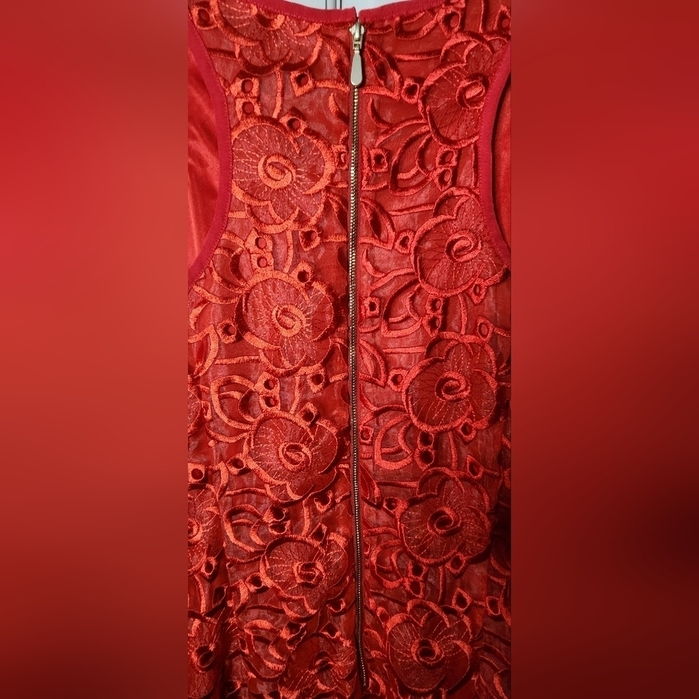 Laundry by Shelli Segal Red Sleeveless Sheath Dress- Size 8 - Picture 5 of 5